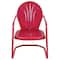 34" Raspberry Pink Retro Style Outdoor Metal Tulip Chair